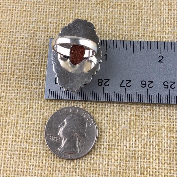 New Sandstone Silver Overlay Ring Size 7 - Picture 7 of 11